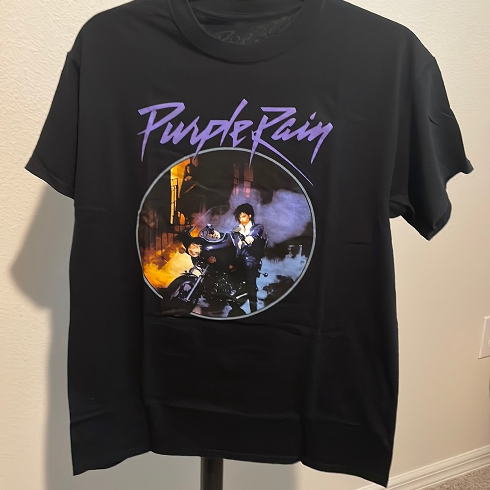 Prince Purple Rain Short Sleeve Graphic Tee Shirt